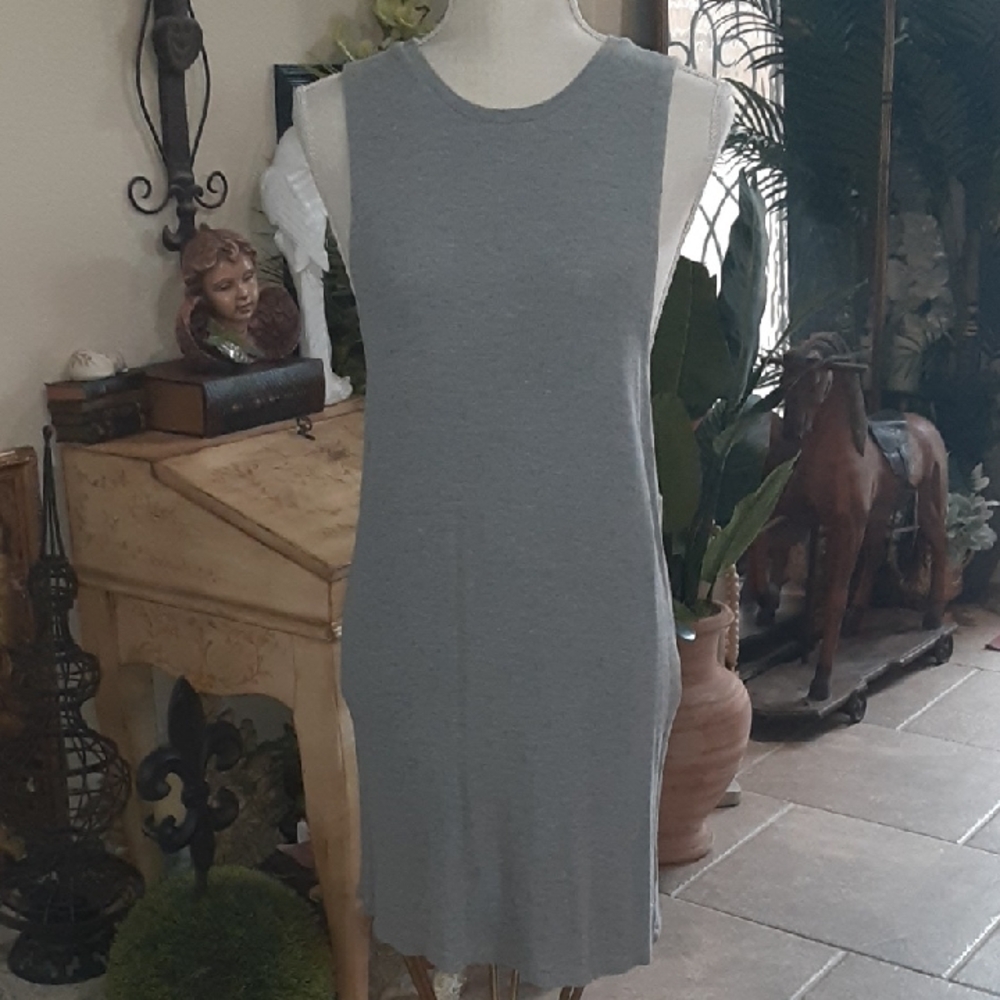 Volcom Lil Muscle Sleeveless Tank Dress -Heather Grey - XS